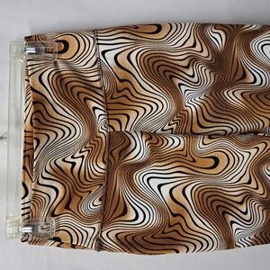 Wild Fable Groovy Swirl Y2K Flare Pants Mid-Rise Brown White Medium